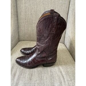 Vintage Nocona Western Boots Style 8017C Mahogany Brown Sz 8D